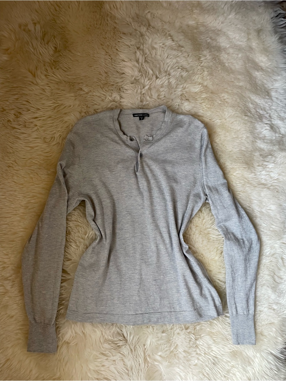 James perse grey long sleeve men’s henley
